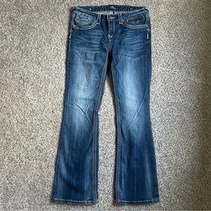 Express Rerock Vintage Low Rise Blue Boot Cut Jeans Classic Style Denim 12 31